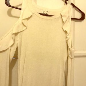 Barely worn shoulderless cream colored shirt
